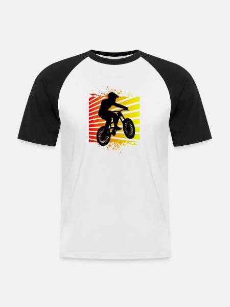 Mountain bike mountain bikers - Men's Baseball T-Shirt - white/black