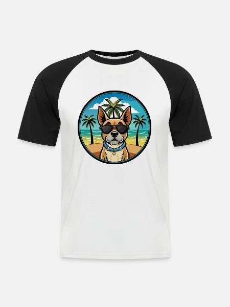Braque Du Bourbonnais Hunderasse Cartoon Sonnenbrille - Männer Baseball-T-Shirt - Weiß/Schwarz