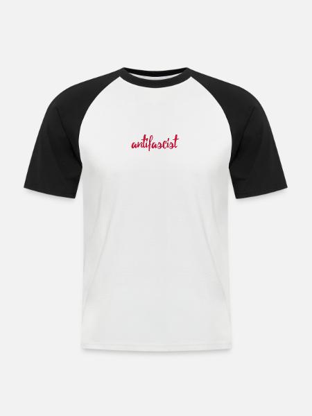 Always Antifascist - Männer Baseball-T-Shirt - Weiß/Schwarz
