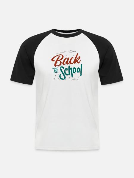 Back to school - Men's Baseball T-Shirt - white/black