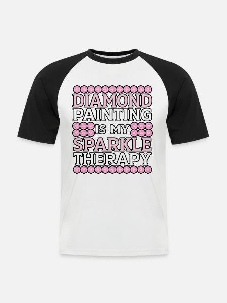 Diamantmalerei Handwerkszeug Diamantmaler - Männer Baseball-T-Shirt - Weiß/Schwarz