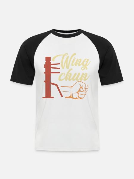 Wing Chun Geschenk - Männer Baseball-T-Shirt - Weiß/Schwarz