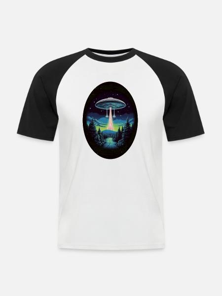 Aliens - Männer Baseball-T-Shirt - Weiß/Schwarz