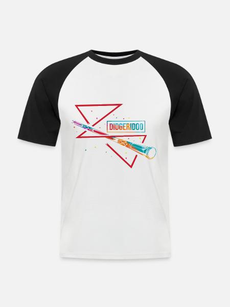 Dröhnendes Didgeridoo Australien - Männer Baseball-T-Shirt - Weiß/Schwarz