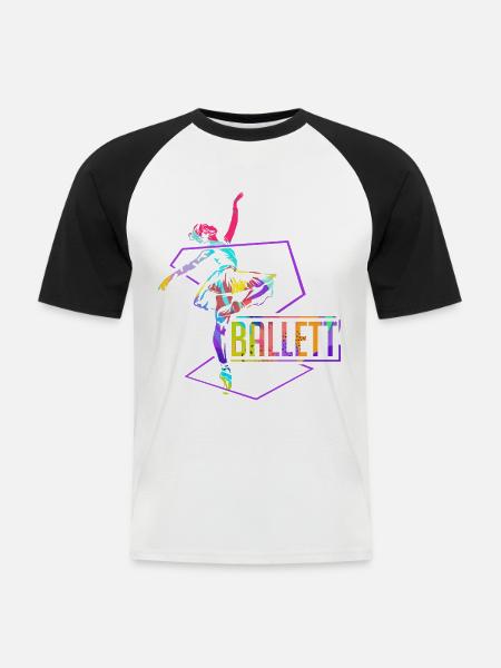 Elegante Ballett Choreographie - Männer Baseball-T-Shirt - Weiß/Schwarz