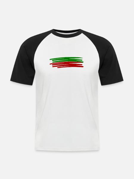 Bulgarien - Männer Baseball-T-Shirt - Weiß/Schwarz