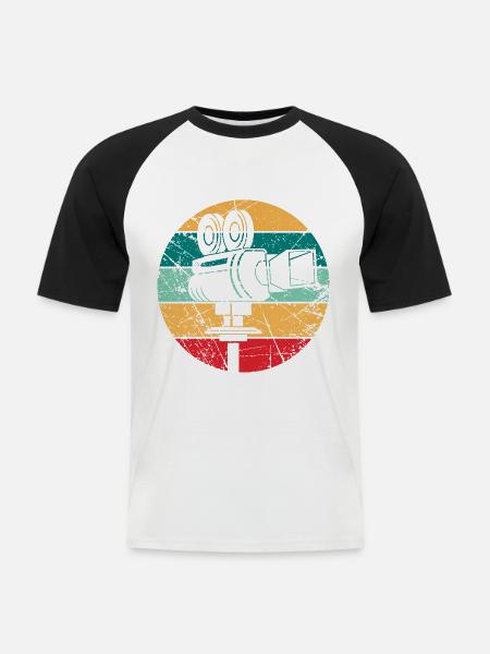 Kameramann Geschenk - Männer Baseball-T-Shirt - Weiß/Schwarz