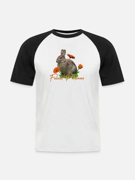 felices pascuas - Männer Baseball-T-Shirt - Weiß/Schwarz