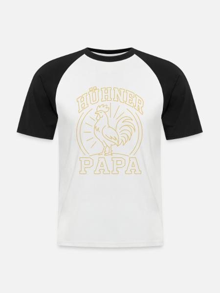 Hühner Papa Hühnerbesitzer Landwirt - Männer Baseball-T-Shirt - Weiß/Schwarz