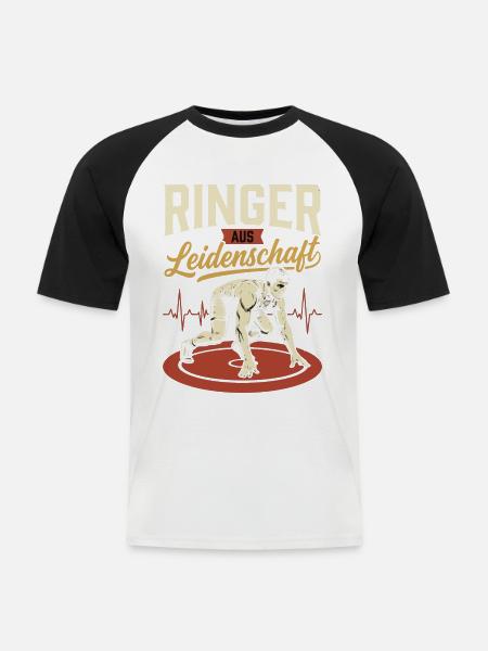 Ringer Leidenschaft Kraft - Männer Baseball-T-Shirt - Weiß/Schwarz