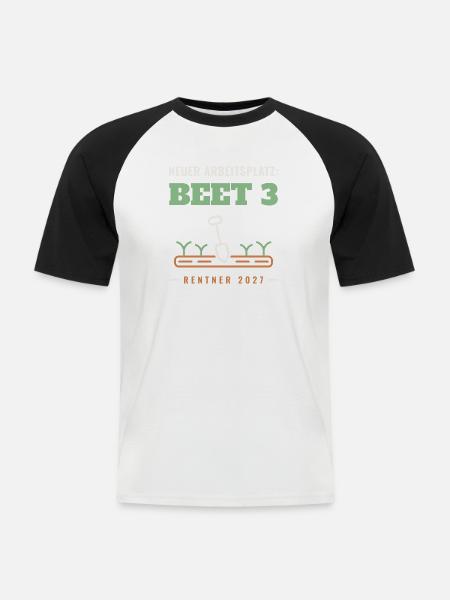 Rentner 2027 Garten - Männer Baseball-T-Shirt - Weiß/Schwarz