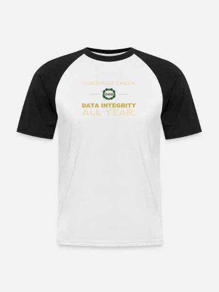Integrität von Weihnachtsfreuden-Daten – Pharma-Geschenk - Männer Baseball-T-Shirt - Weiß/Schwarz