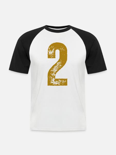 2 - Männer Baseball-T-Shirt - Weiß/Schwarz