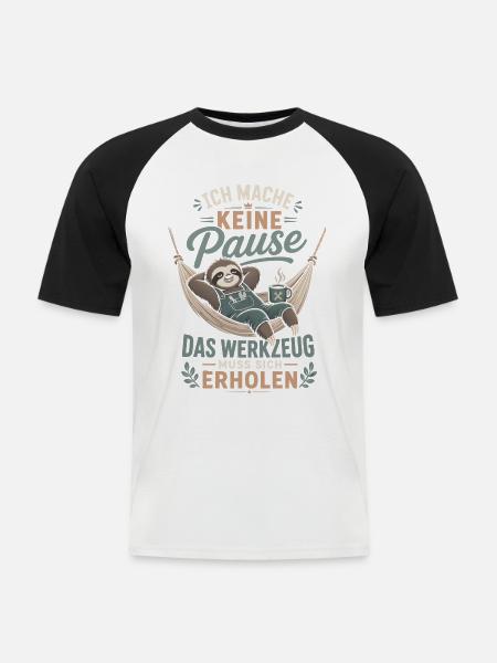 Keine Pause Werkzeug erholt sich - Männer Baseball-T-Shirt - Weiß/Schwarz