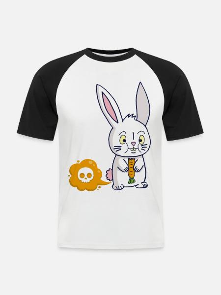 Der Karottenfurz - Männer Baseball-T-Shirt - Weiß/Schwarz