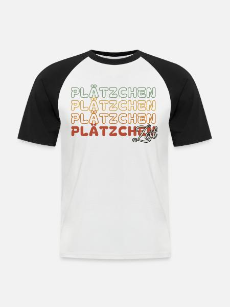 Plätzchen Zeit - Retro - Männer Baseball-T-Shirt - Weiß/Schwarz