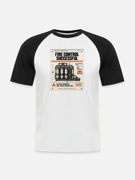 Erfolgreiche Feuerbekämpfung - Männer Baseball-T-Shirt - Weiß/Schwarz