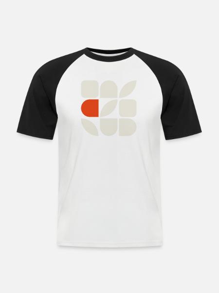 GEFÜGE 01 – Geometrische Formen - Männer Baseball-T-Shirt - Weiß/Schwarz