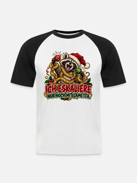 Festliche Eskalation - Männer Baseball-T-Shirt - Weiß/Schwarz