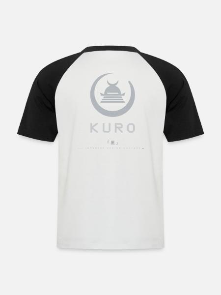 Kuro: Japanische Schwarz-Ästhetik - Männer Baseball-T-Shirt - Weiß/Schwarz