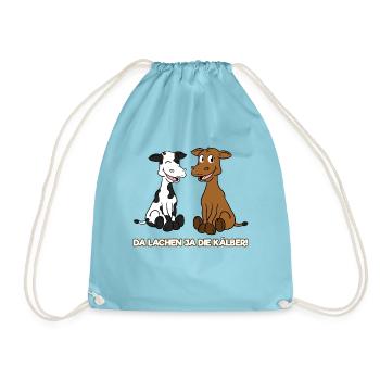 Da Lachen Ja Die Kälber Kalb Spruch Kuh Bauer Land - Turnbeutel - Aqua - Vorne