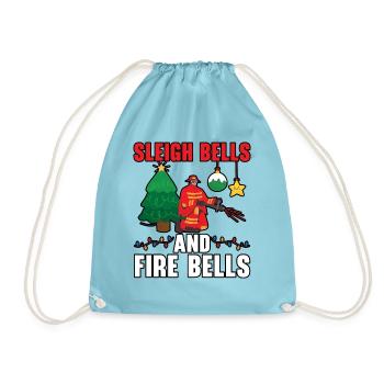 Schlittenglocken und Feuerglocken Feuerwehren Weih - Turnbeutel - Aqua - Vorne