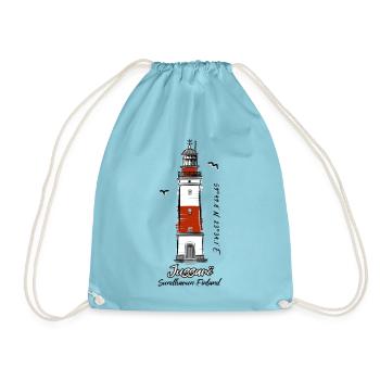 JUSSARÖ LEUCHTTURM Marine Textilien und Geschenke - Turnbeutel - Aqua - Vorne