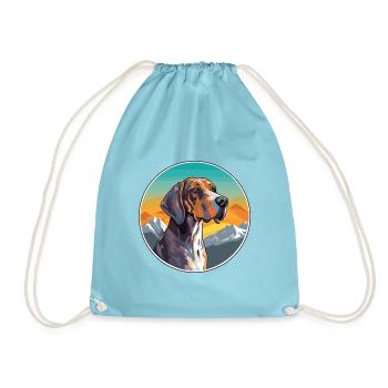 Plott Hund Hund Rasse Cartoon Kawaii Aquarell - Turnbeutel - Aqua - Vorne