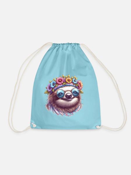 Faultier Hippie - Turnbeutel - Aqua