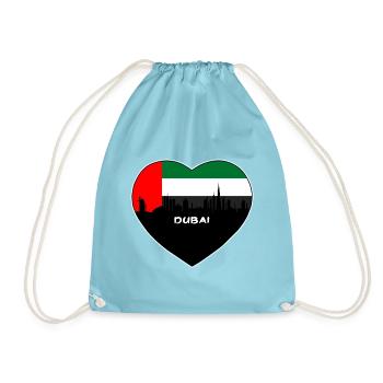 Dubai Uae Flagge Skyline Reise Souvenir - Turnbeutel - Aqua - Vorne