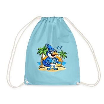 Blue Jay Lustige Cartoon Sommer Strand Sonnenbrille - Turnbeutel - Aqua - Vorne