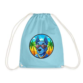 Lunettes de soleil de dessin animé Blue Thai Ridgeback Dog Breed - Sac de sport léger - aqua - Devant