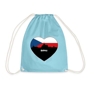 Brünn Tschechien Flagge Skyline Reise Souvenir - Turnbeutel - Aqua - Vorne