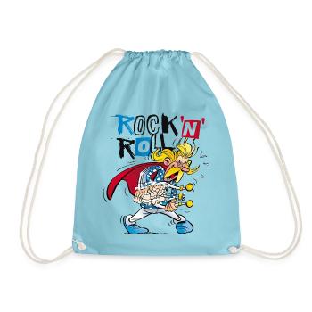 Asterix & Obelix Troubadix Singt Rock'N'Roll - Turnbeutel - Aqua - Vorne