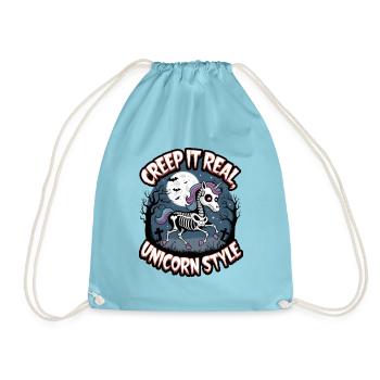 Creep It Real Unicorn Style - Drawstring Bag - aqua - Front