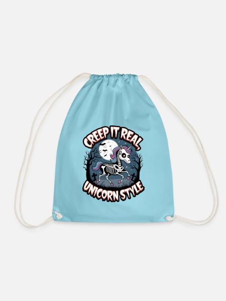Grusel es im echten Einhorn-Stil - Turnbeutel - Aqua
