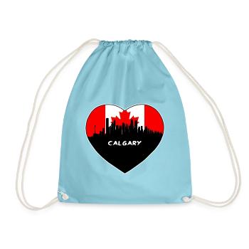 Calgary Kanada Flagge Skyline Reise Souvenir - Turnbeutel - Aqua - Vorne