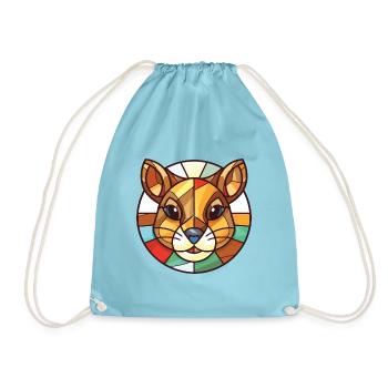 Chipmunk bunte Aquarell-Tierillustration - Turnbeutel - Aqua - Vorne