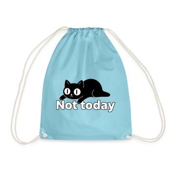 Nicht heute, schwarze Katze faule Stimmung - Turnbeutel - Aqua - Vorne