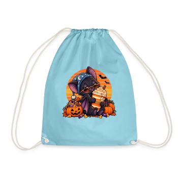 Halloween Fledermaus-Arzt mit Kaffee - Turnbeutel - Aqua - Vorne