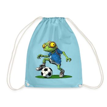 Chamäleon Fussball - Turnbeutel - Aqua - Vorne