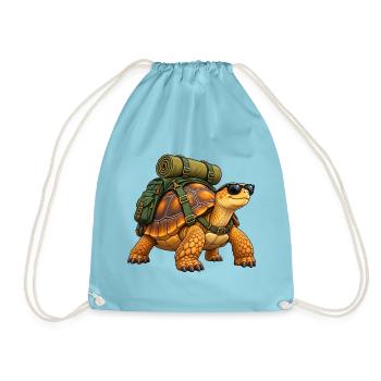 Wandernde Schildkröte - Turnbeutel - Aqua - Vorne
