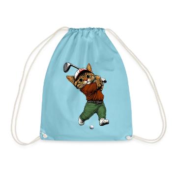 Golf Katzen - Turnbeutel - Aqua - Vorne