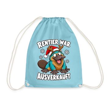 Rentier war ausverkauft Weihnachten - Turnbeutel - Aqua - Vorne