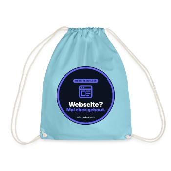 Webseite? Mal Eben Gebaut. Webdesigner Shirt - Turnbeutel - Aqua - Vorne