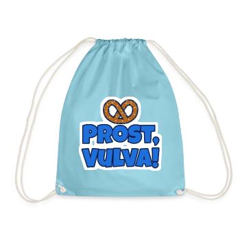 Prost, Vulva! Brezel Sticker - Turnbeutel - Aqua - Vorne