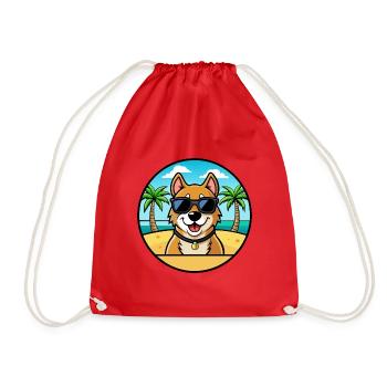 Alano Español Hunderasse Cartoon Sonnenbrille Strand - Turnbeutel - Rot - Vorne