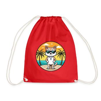 Burmilla Cat Breed Cartoon Lunettes de soleil Beach - Sac de sport léger - rouge - Devant