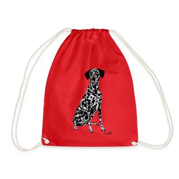 Beau chien dalmate - Sac de sport léger - rouge - Devant