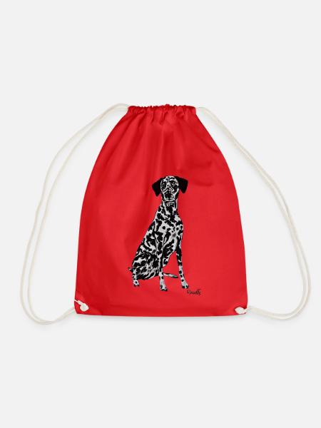 Beautiful Dalmatian dog - Drawstring Bag - red